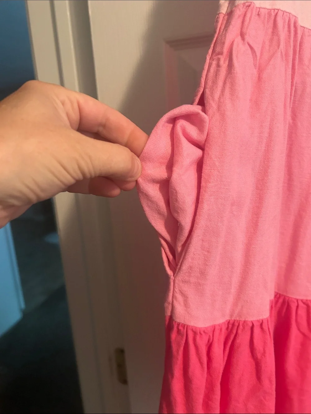 J CREW woman’s size 2 pink Tiered Ruffle Sleeve Dress